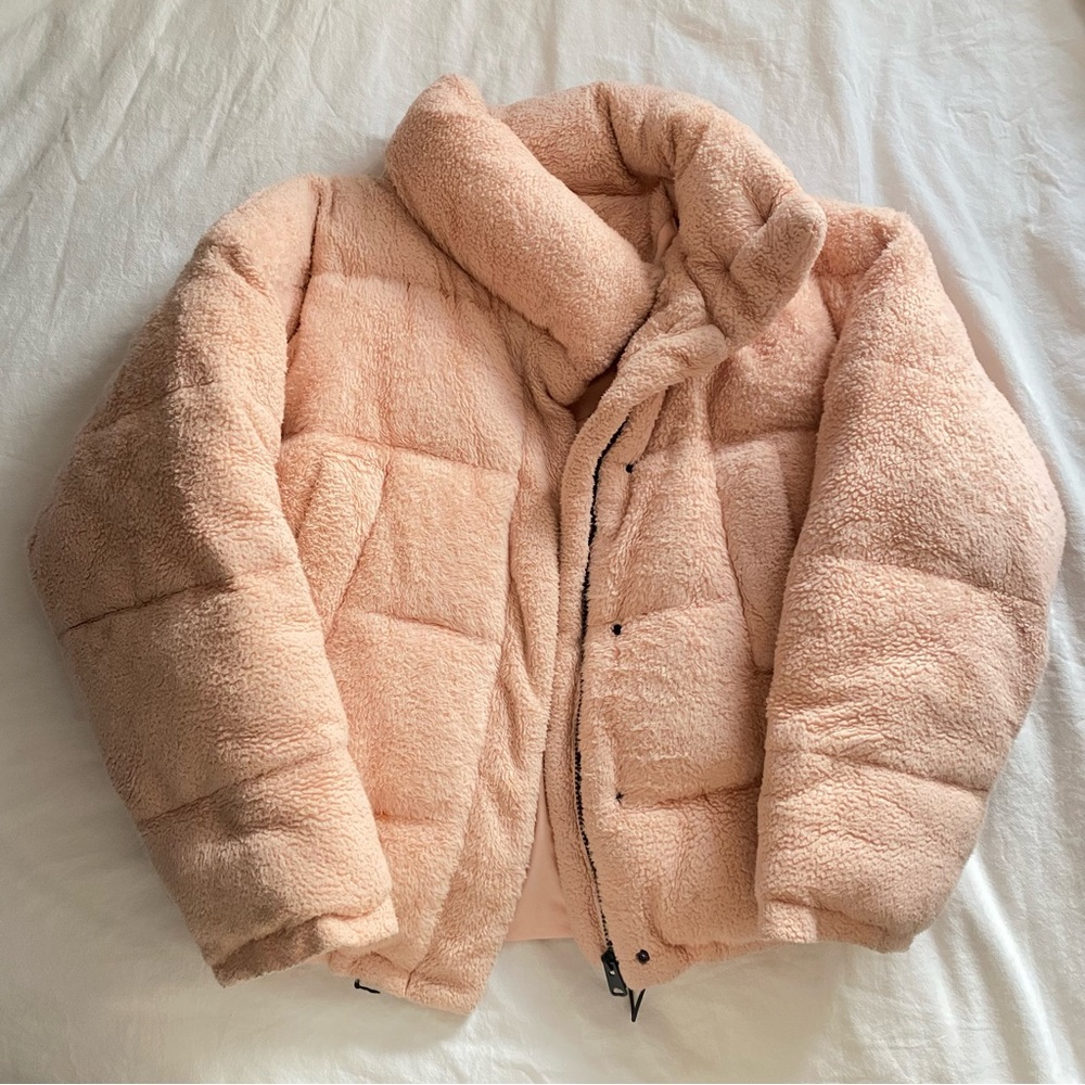 Urban Outfitters Pink Fuzzy Coat